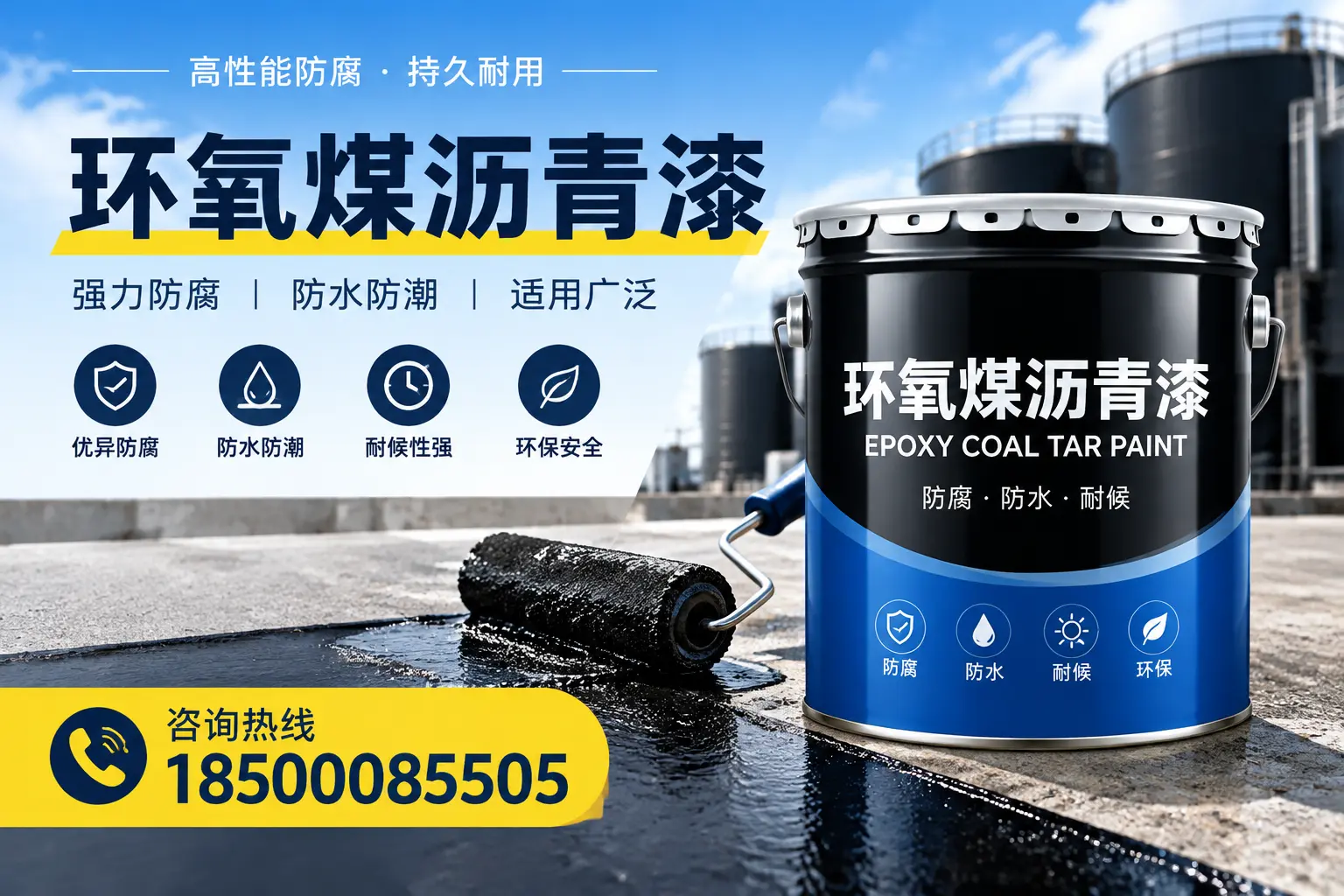 选择环氧煤沥青漆的五大理由，万宁客户必知